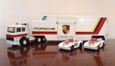 Rare Matchbox Super Kings Iveco Truck with 2x Porsche 959 racing cars (1:58) - Imagen 1 de 4