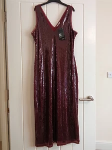 Rita Ora X Primark Women's Plum Sequin Maxi Column Dress Size M BNWT RRP £25 - Picture 1 of 10