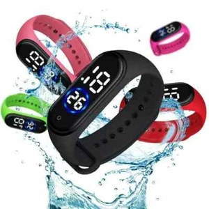 Silicona Digital LED Impermeable Deportes Niños Niñas Niños Relojes Regalo Reino Unido - Imagen 1 de 26