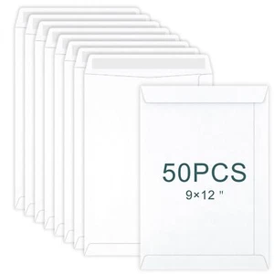 50 Pack 9x12 in Catalog Envelopes White Self Seal Manila Mailing Envelopes - Picture 1 of 7
