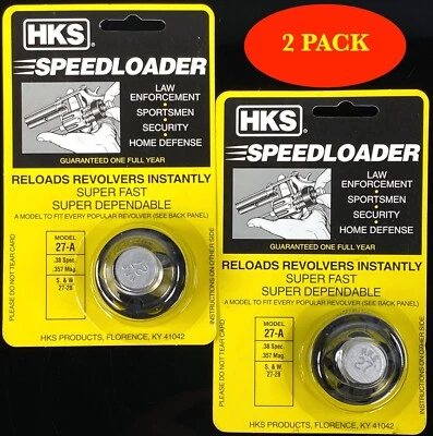 HKS 27A Speedloader for S & W 27-28 N Frame 38spl/357Mag 6 rd Revolver  *2 PACK* - Image 1 of 4