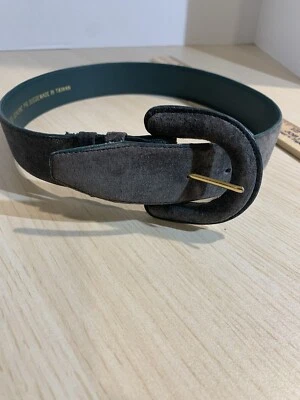 CINTURÓN DE CUERO GAMUZA CERDO GRIS HONORES AÑOS 90 VINTAGE MUJER TALLA SM PEQUEÑO Foto 1 de 4