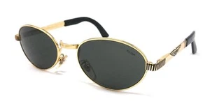 OCCHIALI DA SOLE UOMO DONNA POLICE 2166 A03 ORO E NERO OVALE VINTAGE - Foto 1 di 5