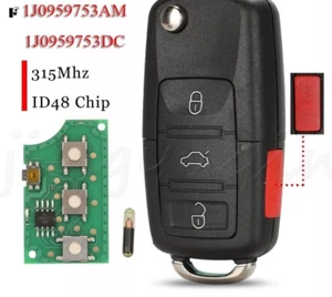 Golf Passat Jetta Flip Key Car Remote Key Entry Transmitter Fob 315Mhz ID48 - Picture 1 of 7