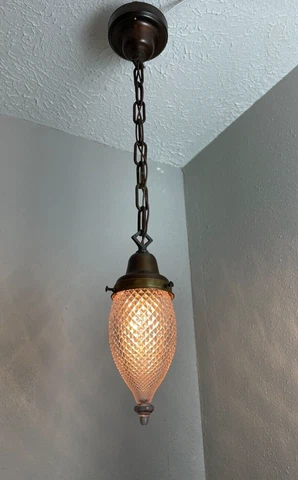1910-20s brass pendant fixture , bullet shade Cover