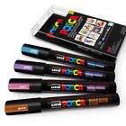 Uni Posca PC-5M Art Marker Paint Pen - Midnight Metallic - 4 Set Plastic Wallet