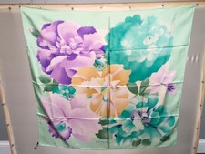 LEONARD Paris Flower Silk Scarf 34” Pastels 