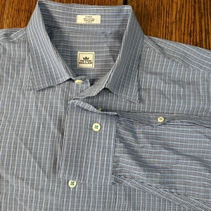 Peter Millar 100% Cotton Long Sleeve Button Down Men’s Shirt L Blue Dress Shirt - Picture 1 of 18