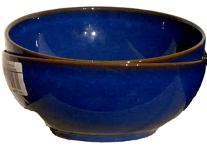 NEW 2 x Denby Imperial Blue Soup / Cereal Bowls 6 1/2" made in England - Picture 1 of 5