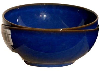 NEW Set of 2 Denby  Imperial Blue Soup / Cereal Bowls 6 1/2"  made in England - Image 1 of 4