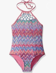 YMI Girls' Party One Piece Swimsuit Pink Multi Size 14 - Picture 1 of 2