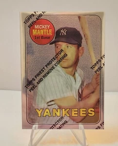 1996 Topps Mickey Mantle commemorativo Finest Chrome 1969 Topps #500 - Foto 1 di 2