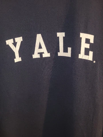 Yale University George Bush Older Style Medium Mens Blue Double-sided Logo Tee Cover