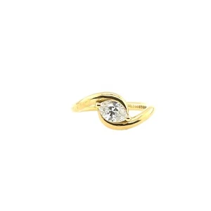 18ct Yellow Gold Diamond Ring Set With 0.70ct D/SI2 Marquise Natural Diamond - Picture 1 of 8