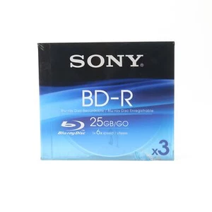 Sony Blu-ray Disc BD-R (6x) 25GB - 3 Pack Jewel Case - 3BNR25BS6 - Picture 1 of 4