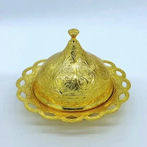 Cuenco de caramelo tradicional DELIGHT AZUGAR 4"" lavabo olla de ricino color dorado otomana - Imagen 1 de 4