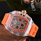 Luxury Best Sport Men's Watch Transparent Case Chronograph Brand Gift Watches