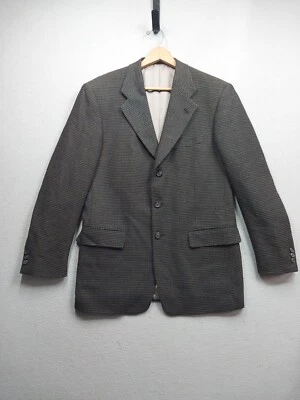 Givenchy Monsieur Worsted Wool Sport Coat Blazer Mens 40R Black Brown Lined  - Image 1 of 4