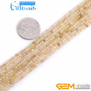 Cuentas pequeñas espaciadoras de cuarzo dorado facetado piedra natural envío gratuito - Imagen 1 de 12