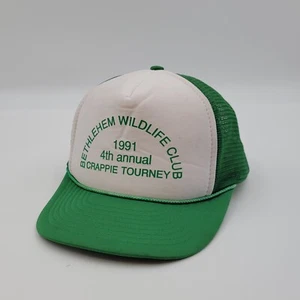 Vintage 1991 Bethlehem Wildlife Club 4th Annual Crappie Tourney Snapback Hat Cap - Picture 1 of 8