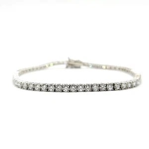 Tennis or blanc 18 carats serti de diamants de laboratoire - Picture 1 of 4