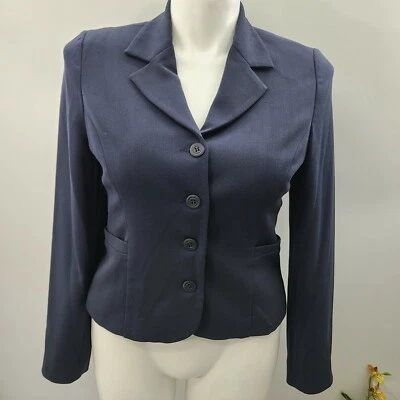 Taylor Brooke 深海军蓝内衬长袖职业西装外套 10P 码西装外套上衣 — 第 1/4 张图片