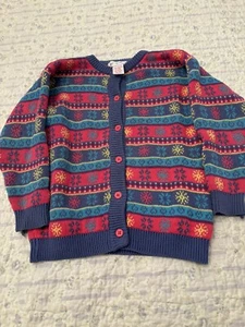 Gymboree Girls Snowflake Holiday Cardigan Size Medium - Picture 1 of 3