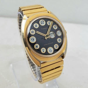 VINTAGE 1970'S TIMEX TELEPHONE MARLIN DAY/DATE MECHANICAL HANDWIND MEN'S WATCH  - Picture 1 of 10