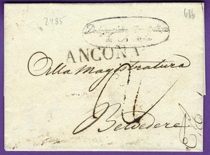 1836 Italien FLS, ANCONA, APOSTOLISCHE DELEG. 2 BELVEDERE, ESINO NETTO DENTRO E FUORI - Bild 1 von 3