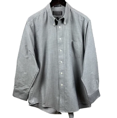 Camisa David Taylor Para Hombre 17 x 32/33 Gris Abotonada Manga Larga Bolsillo Clásica Foto 1 de 4
