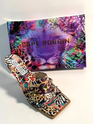 CAPE ROBBIN Popo Multicolor Spiked Slip on heel open toe  Shoes  Women's Size 8 - Image 1 of 4