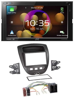 JVC DAB MP3 2DIN Bluetooth USB Autoradio für Citroen C1 Toyota Aygo Peugeot 107 - Bild 1 von 4