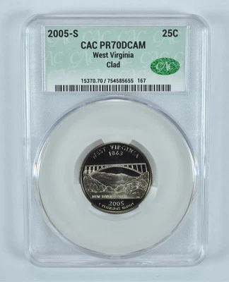 2005-S Washington State Quarter West Virginia CLAD PR70 DCAM CAC - Image 1 of 4
