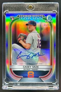 2021 Bowman Casey Mize Scouts Top 100 Auto RC Rookie #31/50 Tigers - Picture 1 of 2