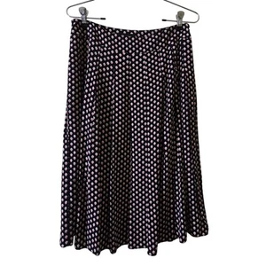 Talbots Skirt Womens 6 A Line Abstract Pleated Career Black Zip Lined Retro - Picture 1 of 7