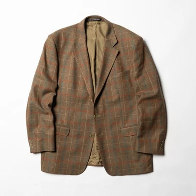 📌Chaqueta de tweed a cuadros de cachemir puro Johnstons of Elgin para DAKS Reino Unido 44R Foto 1 de 4