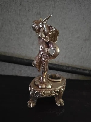 Angelot chérubin porte bougie en laiton - Photo 1/3