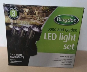 (SF) Blagdon Ultra Bright LED Pond & Garden Lights, 3 x 1w, BD, New - Picture 1 of 3
