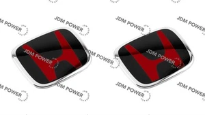 AUDM 2 PIEZAS EMBLEMA INSIGNIA DELANTERA TRASERA NEGRO ROJO PARA ACUERDO EURO CL7 CL9 2003-2007 - Imagen 1 de 3