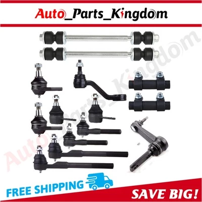14set Fits 2000 2001 Dodge Ram 1500 5.9L Front Pitman Arm Tie Rods Ball Joints Foto 1 de 4