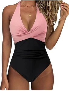 Pink And Black One Piece Swimsuit Size XL NWOT - Picture 1 of 9