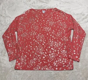 Blusa Camisa Chicos Top Para Mujer Mediana 1 Naranja Manga Larga Dorado Estampado Animal - Imagen 1 de 7