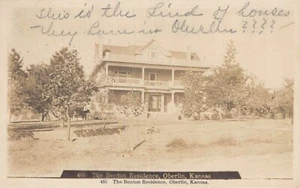 Postcard KS: Benton Residence, Oberlin, Kansas, Photo, DB Posted 1911 - Picture 1 of 3