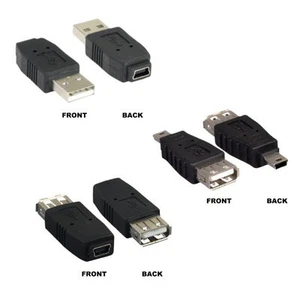 USB 2.0 Mini B 5 Pin to Type A Male Female Adapter Converter Camera Phone PC MAC - Picture 1 of 4