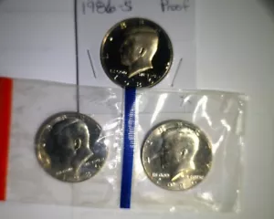 1986 P D. S. Kennedy medio dólar sin usar en violonchelo como nuevo y a prueba - Imagen 1 de 2
