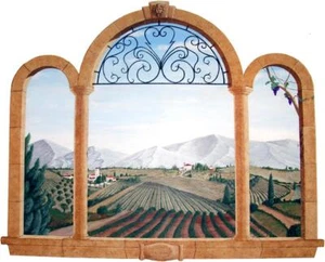 Tuscan 3D Ancient Window View Decal WALL STICKER DIY Decor Art Scenery Mural - Picture 1 of 1