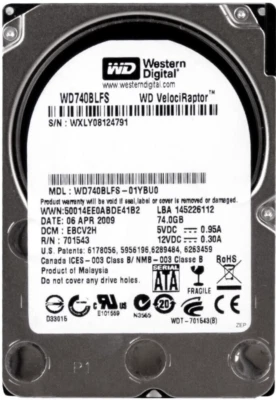 Western Digital VelociRaptor WD740BLFS 74GB 10000RPM 16MB SATA II 2.5'' Inch - Image 1 of 3