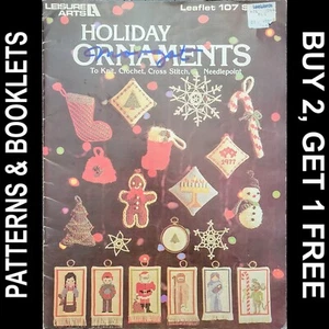 Vintage Leisure Arts #107 "Holiday Ornaments" Stricken/Häkeln/Kreuzstich/Nadelspitze - Bild 1 von 21