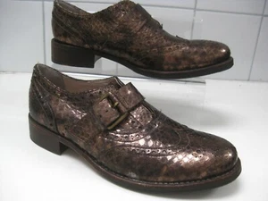 ZAPATOS CLARKS CUERO BROGUES 5 estampado serpiente NARRATIVA TOMINA MIA bronce metálico - Imagen 1 de 10
