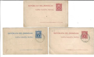 Paraguay: 1900; 3 Papelería Postal, 2 cancelados, 1 llano sin circular EBPAR04 - Imagen 1 de 2
